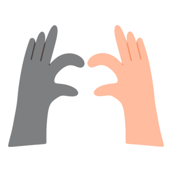 Two hands reaching out to each other png