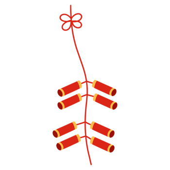 Chinese new year firecrackers illustration png