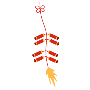 Chinese new year firecracker icon illustration png