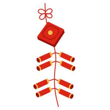 Chinese new year lanterns illustration png