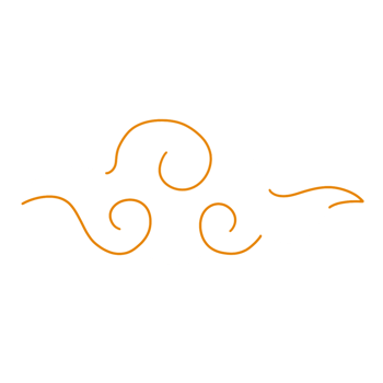 An orange cloud with a white swirl on it png