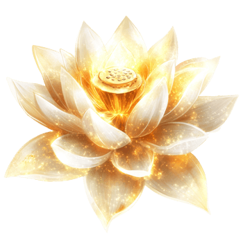 Golden Glowing Lotus Flower in Bloom png