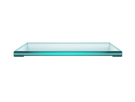 Modern Glass Shelf Isolated On Black Background png