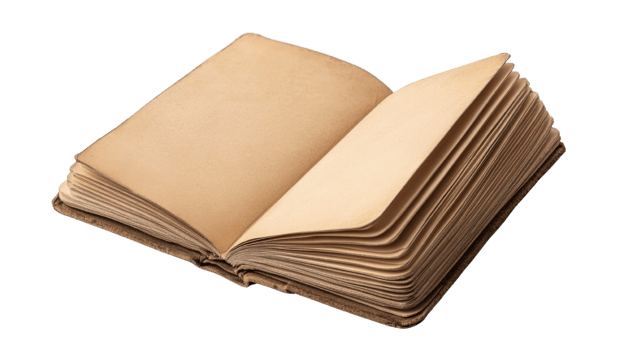 Antique Book Open Showing Aged Pages png