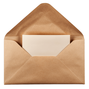 Brown Envelope Contains Blank Notecard Ready For Message png