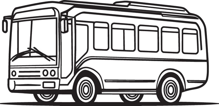 bus coloring page vector
