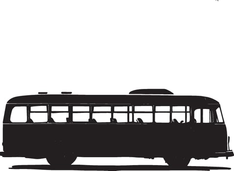 a black and white illustration of a bus vector