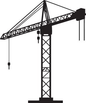a silhouette of a crane on a white background vector