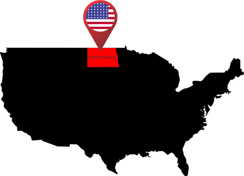 North Dakota pin map flag png