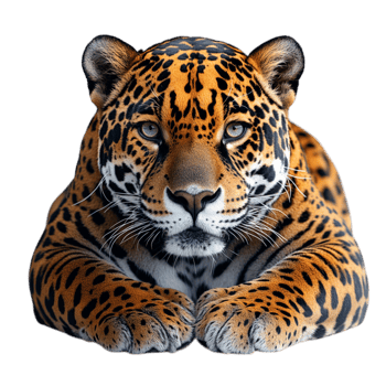 Regal jaguar with striking spots exudes wild beauty and the spirit of the rainforest png