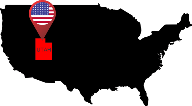 UTAH pin map location flag png