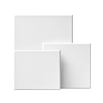 Three Blank White Canvas Panels Arranged Together png