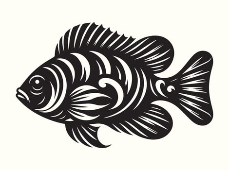 Modern Fish Silhouette Art in Black for a Contemporary Touch to Your Space vector