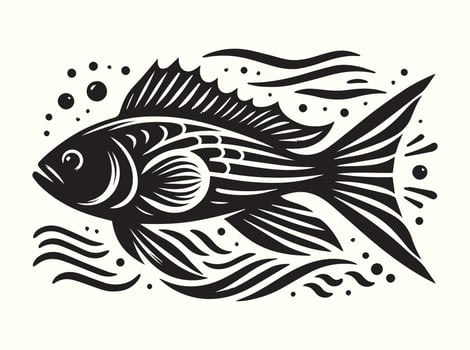 Creative Fish Silhouette Art for Living Room and Bedroom with Marine Life Design vector