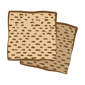 Matzo in clip art style. Isolated illustration for Passover design vector