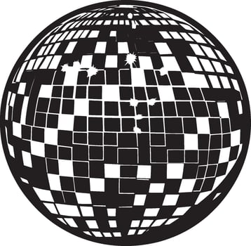 a disco ball with squares on it vector