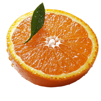 Juicy orange slice with a green leaf looks refreshing and packed with vitamin C png