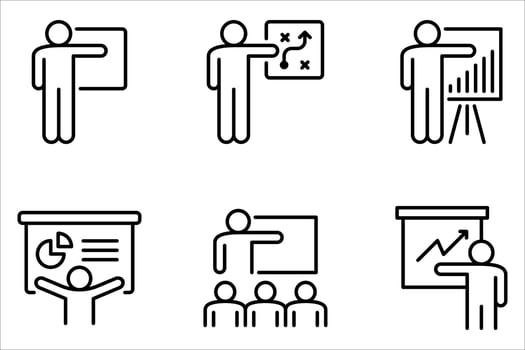 presentation icon set on white banckground vector