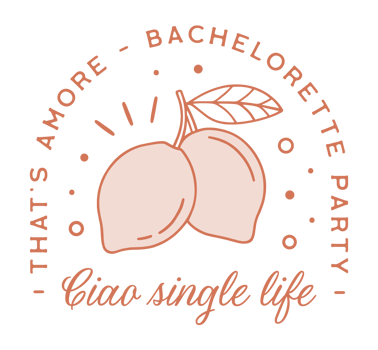 Bachelorette party ciao single life Italian summer lemon fruit coastal aesthetic theme funny quotes thats amore orange pink retro vintage decor girls night matching shirt design transparent background png