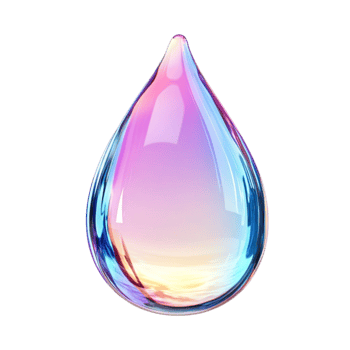 Colorful Iridescent Water Droplet png