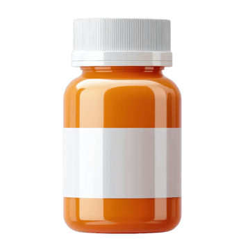 An orange bottle with a white cap on it png