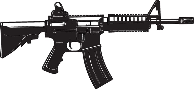 Rifle gun silhouette illustration in black vector