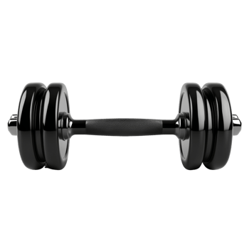 Black Dumbbell Isolated on Black Background png