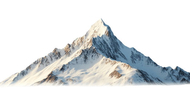 Majestic Snow Covered Mountain Peak Isolated Against transparent background png
