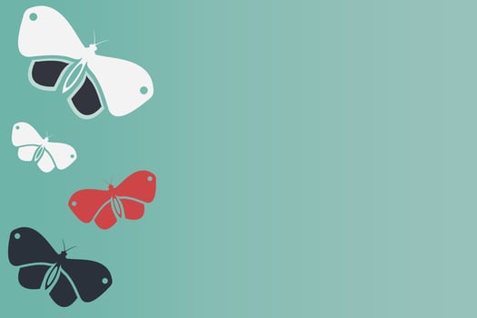 Horizontal background with butterflies and empty space for text. vector