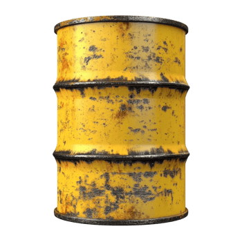 Rusty Yellow Metal Barrel Industrial Container png
