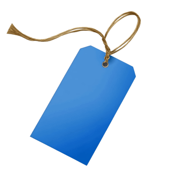 Blue Tag Tied With Twine String Attached png