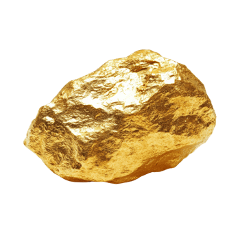 A Luminous Gold Nugget Isolated On Black Background png