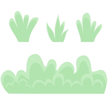 Green bushes. Cartoon forest and park shrubbery element. vector
