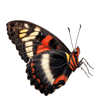 Side View of a Vibrant Orange and Black Butterfly png