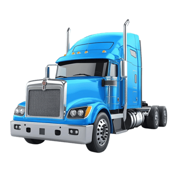 Modern Blue Truck Side View on Transparent Background png