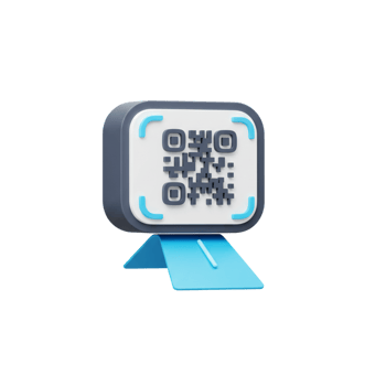 Innovative qr code display stand retail store product promotion modern environment eye-level view marketing strategy png