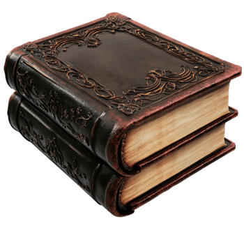 two old books on a transparent background png