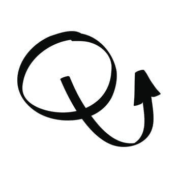 Hand drawn doodle circle arrow isolated on a white background vector