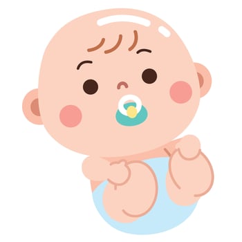 Cute Baby with Pacifier Illustration vector
