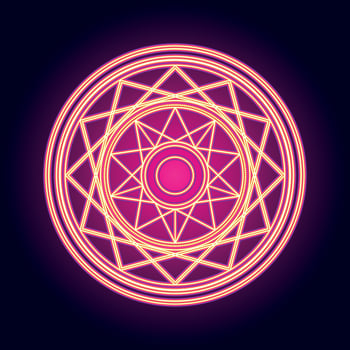 Fiery Orange Sacred Mandala. A Fusion of Geometry and Mysticism vector