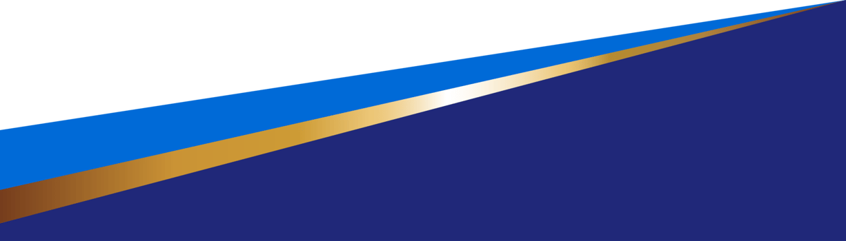Border shape for banner design. Blue header section with golden line. Abstract bottom for web page. Curved divider template. Horizontal wavy separator. png