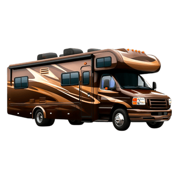 Stylish Brown Motorhome with Sleek Design and Modern Features png