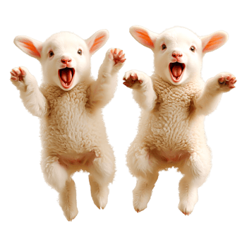 Playful Baby Goats Jumping in Delightful Movement on png