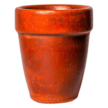 Bright Red Terracotta Flower Pot with Textured Surface png