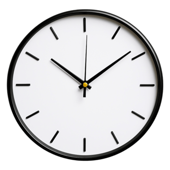 Classic Wall Clock with Minimalist Design and Simple Black Hands png
