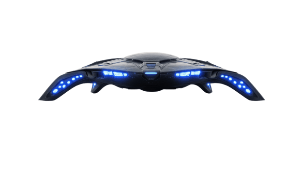Futuristic Spaceship Design With Blue Lights png