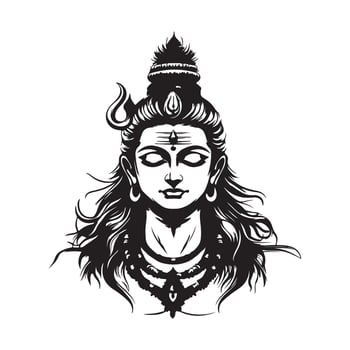 Indian Hinduism God Lord Shiva Stock Image isolated on white background. vector
