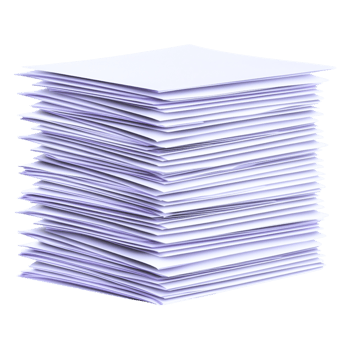 Stack of blank papers organized neatly png