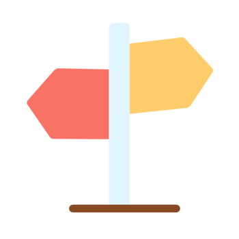 A sign pointing in two different directions png
