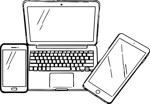 Laptop, smartphone and tablet png
